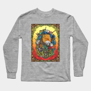 Fox Head Engraving Surrealism Artwork Long Sleeve T-Shirt